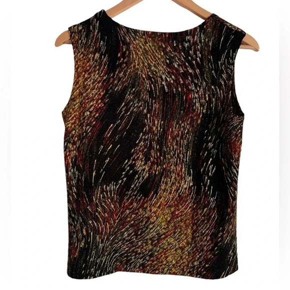 Coldwater Creek Vintage Art to Wear Sleeveless Top size Small Artsy Abstract - Picture 2 of 10
